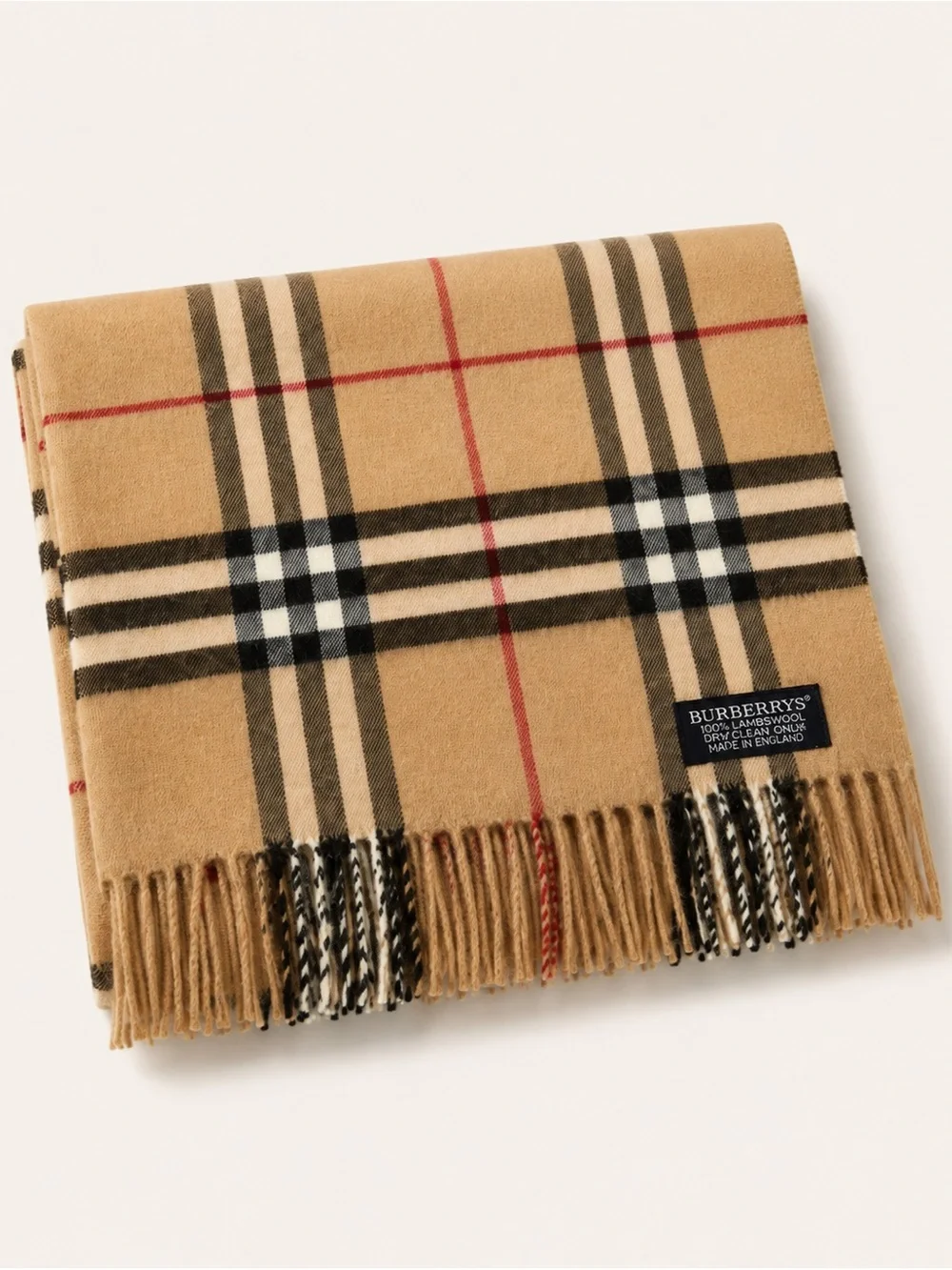 Burberry Camel Vintage Nova Check Wool Scarf